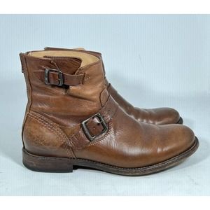 Frye Tyler Brown Leather Ankle Boots 3486073 Sz. 9 D